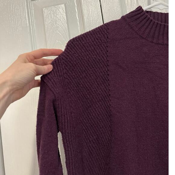 Badgely Mischka Purple Jewel Tone Mock Neck Viscose Blend Sweater XS - Picture 2 of 8